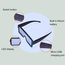 Night Club Bar Disco LED Light Emitting Glasses Festival Party USB Charging Shutter Dynamic Flash Glasses (White)