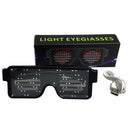 Night Club Bar Disco LED Light Emitting Glasses Festival Party USB Charging Shutter Dynamic Flash Glasses (White)