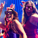 Night Club Bar Disco LED Light Emitting Glasses Festival Party USB Charging Shutter Dynamic Flash Glasses (White)
