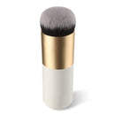 Short Wooden Handle Large Round Head Buffer Foundation Powder Makeup Brushes Plump Round Brush Makeup BB Cream Tools(White)