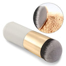 Short Wooden Handle Large Round Head Buffer Foundation Powder Makeup Brushes Plump Round Brush Makeup BB Cream Tools(White)