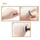 Short Wooden Handle Large Round Head Buffer Foundation Powder Makeup Brushes Plump Round Brush Makeup BB Cream Tools(White)