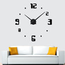 Bedroom Home Decor Frameless Large Number 3D Mirror DIY Wall Sticker Mute Clock, Size: 100*100cm(Black)