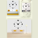 Bedroom Home Decor Frameless Large Number 3D Mirror DIY Wall Sticker Mute Clock, Size: 100*100cm(Black)