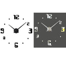 Bedroom Home Decor Frameless Large Number 3D Mirror DIY Wall Sticker Mute Clock, Size: 100*100cm(Black)