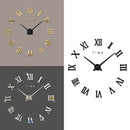 Bedroom Home Decoration Frameless Roman Numeral Large DIY Wall Sticker Mute Clock, Size: 100*100cm(Gold)