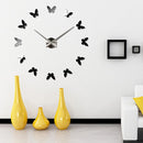 Bedroom Home Decoration Frameless Butterfly Shaped Large DIY Wall Sticker Mute Clock, Size: 100*100cm(Black)