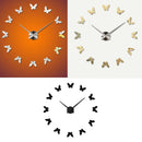 Bedroom Home Decoration Frameless Butterfly Shaped Large DIY Wall Sticker Mute Clock, Size: 100*100cm(Silver)