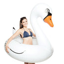 Swan Shaped Inflatable Floating Swimming Safety Pool Ring, Inflated Size: 120cm (White)