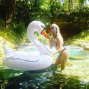Swan Shaped Inflatable Floating Swimming Safety Pool Ring, Inflated Size: 120cm (White)