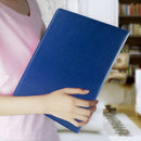 Office Supplies Business Style Leather Document Folder with 30-pages A4 Note Pad & Calculator (Blue)