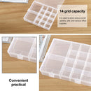 Plastic Organizer Container Storage Box 14 Slots Adjustable Divider Removable Grid Compartment for Jewelry Earring Fishing Hook Small Accessories