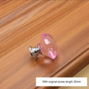 10 PCS 30mm K9 Clear Crystal Glass Chromium-plated One-hole Drawer Handle(Pink)
