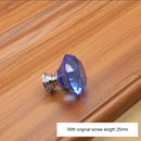 10 PCS 30mm K9 Clear Crystal Glass Chromium-plated One-hole Drawer Handle(Blue)