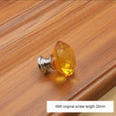 10 PCS 30mm K9 Clear Crystal Glass Chromium-plated One-hole Drawer Handle(Yellow)