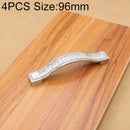 4 PCS Crystal Color Diamond Modern Wardrobe Door Cabinet Wine Cabinet Fashion Drawer Handle, Hole Distance: 96mm(Silver)