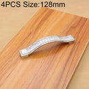 4 PCS Crystal Color Diamond Modern Wardrobe Door Cabinet Wine Cabinet Fashion Drawer Handle, Hole Distance: 128mm(Silver)