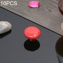 10 PCS 32mm Modern Literary Color Glazed Ceramic Cabinet Drawer Handle(Red)