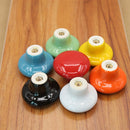 10 PCS 32mm Modern Literary Color Glazed Ceramic Cabinet Drawer Handle(Red)