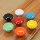 10 PCS 32mm Modern Literary Color Glazed Ceramic Cabinet Drawer Handle(Red)