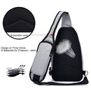 Portable Backpack Casual Outdoor Unisex Shoulder Bags Triangle Design Crossbody Bags Outdoor Sports Riding Shoulder Bag with External USB Charging Interface and Headphone Plug(Purple)