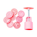 DIY Fondant Cake Mold Biscuit Cookie Cutters Baking Tools with 8 PCS Round Cartoon Patterns(Pink)