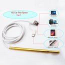 3 in 1 USB Ear Scope Inspection HD 1.0MP Camera Visual Ear Spoon for OTG Android Phones & PC & MacBook, 1.5m Length Cable