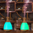 200ML Colorful Light Wood Grain Portable Vase Shape Aromatherapy Air Purifier Humidifier for Home / Office(Brown)