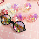EDM Concert Party Pub Kaleidoscope Effect Dual Side Pebble Adult Glasses(Transparent)