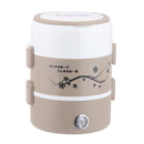 1.2L 2-layer 250W Multi-function Stainless Steel Inner Insulated Cooking and Heating Lunch Boxes, Size: 17*22.6cm(Grey)