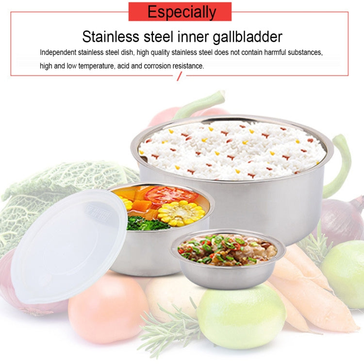 1.2L 2-layer 250W Multi-function Stainless Steel Inner Insulated Cooking and Heating Lunch Boxes, Size: 17*22.6cm(Grey)