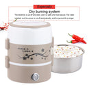 1.2L 2-layer 250W Multi-function Stainless Steel Inner Insulated Cooking and Heating Lunch Boxes, Size: 17*22.6cm(Grey)