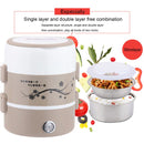 1.2L 2-layer 250W Multi-function Stainless Steel Inner Insulated Cooking and Heating Lunch Boxes, Size: 17*22.6cm(Grey)