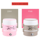 1.2L 2-layer 250W Multi-function Stainless Steel Inner Insulated Cooking and Heating Lunch Boxes, Size: 17*22.6cm(Grey)