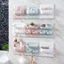 2 PCS Multi-function Kitchen Bathroom Traceless Strong Paste Plastic Shelves, Random Color and Style Delivery