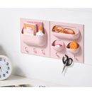 2 PCS Multi-function Kitchen Bathroom Traceless Strong Paste Plastic Shelves, Random Color and Style Delivery