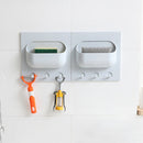 2 PCS Multi-function Kitchen Bathroom Traceless Strong Paste Plastic Shelves, Random Color and Style Delivery