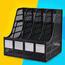 Deli 4 Sections Desk Organizer Office Supplies Accessories Desktop Tabletop Sorter Shelf(Black)