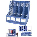 4 Sections Desk Organizer Office Supplies Accessories Desktop Tabletop Sorter Shelf(Blue)