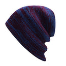 Autumn Winter Stripe Knitting Hat Warm Wool Cap(Blue)