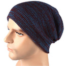 Autumn Winter Stripe Knitting Hat Warm Wool Cap(Blue)