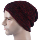 Autumn Winter Stripe Knitting Hat Warm Wool Cap(Wine Red)