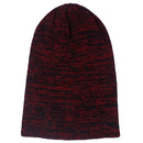 Autumn Winter Stripe Knitting Hat Warm Wool Cap(Wine Red)