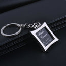 10 PCS Mini Photo Frame Couple Metal Keychains Key Rings, Square Shape