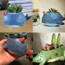 Lovely Home Garden Office Resin Cartoon Animal Whale Shaped Plant Flower Pot Decoration Animal Flower Pots Planter