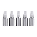 5 PCS Refillable Glass Fine Mist Atomizers Aluminum Bottle, 50ml(White)