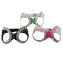 Rhinestone Leather Glasses Style Breathable Dog Chest Strap, Size: S(Magenta)