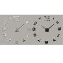 Bedroom Home Office Decoration Modern Frameless Large Number DIY 3D Mirror Wall Sticker Quiet Clock, Size: 100*100cm(Silver)