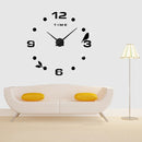 Bedroom Home Office Decoration Frameless Large Size DIY 3D Mirror Surface Wall Stickers Quiet Clock, Size: 100*100cm(Black)