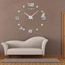 Bedroom Home Office Decoration Frameless Large Size DIY 3D Mirror Surface Wall Stickers Quiet Clock, Size: 100*100cm(Silver)